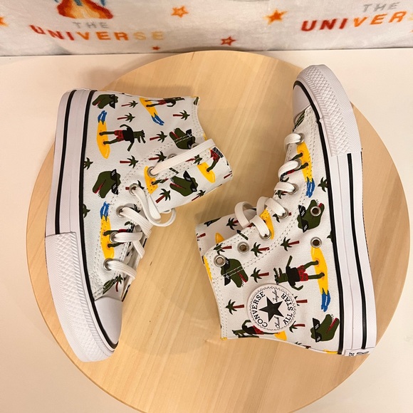 CONVERSE CTAS HI WHITE GATOR 🐊 WOMEN - Picture 2 of 13